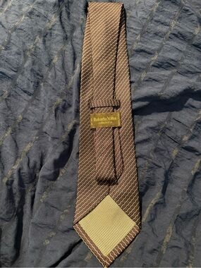 Roberto Villini Brown Patterned Men's Silk Tie